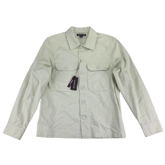 Michael Kors Mens Regular Fit Button Down Shirt Jacket Light Green M - Picture 1 of 4